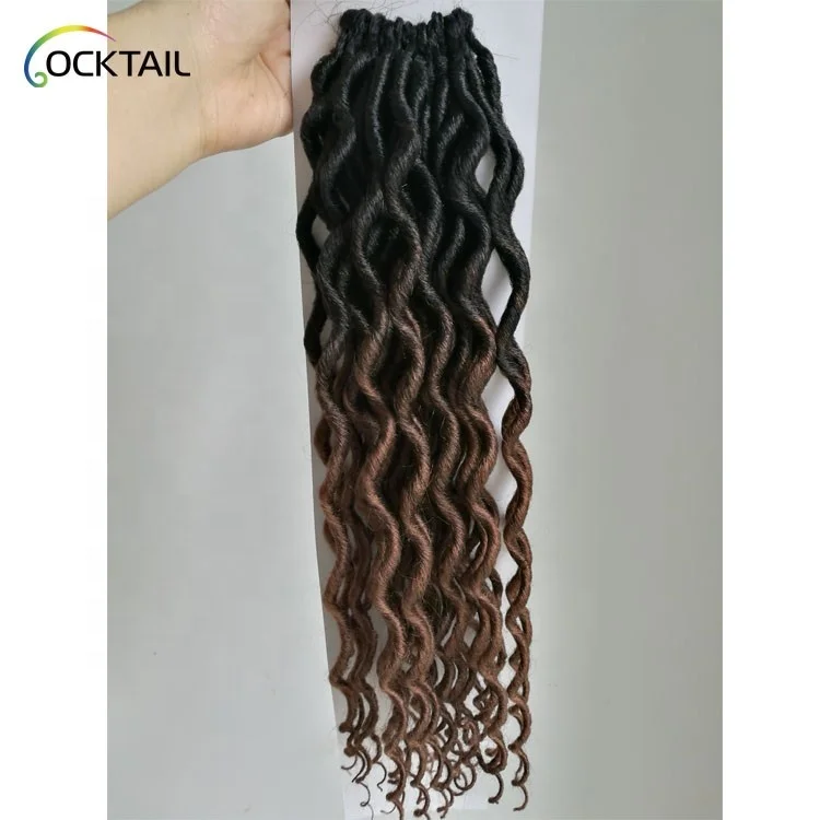 Curly Faux locs crochet hair extensions 26 inch goddess faux locs twist braid Ombre color