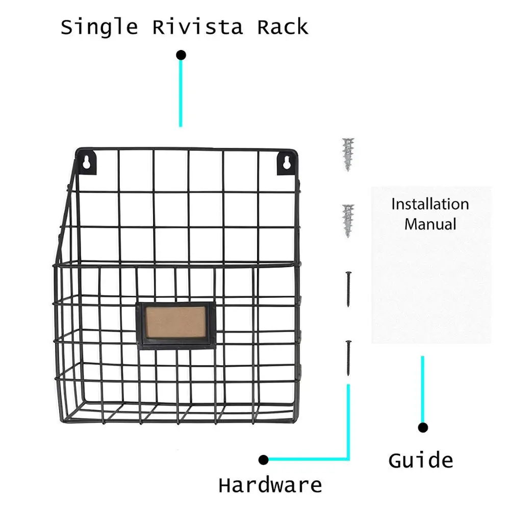Держатель для файлов-металлическая сетчатая проволочная кухонная полка-подвесная Папка-органайзер для документов-офисное хранение (черный)