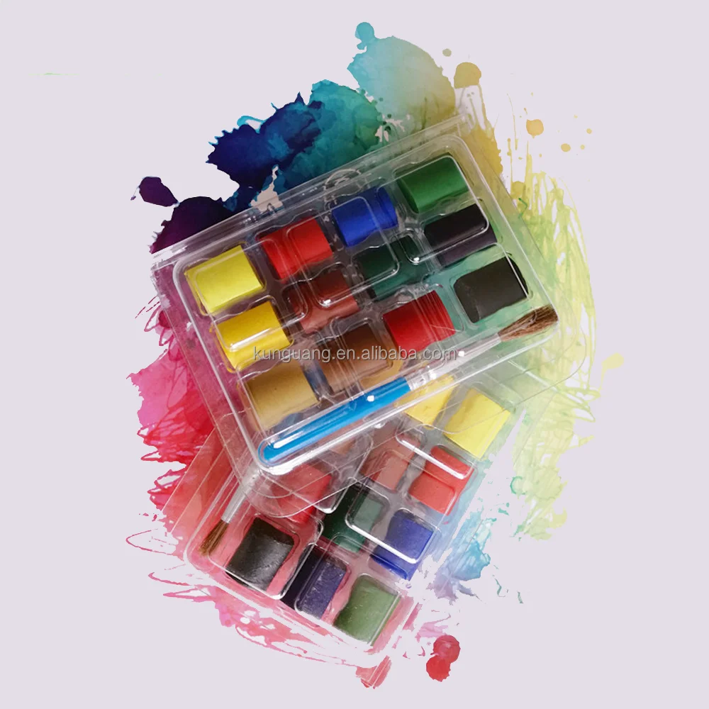 cheap wholesale top quality solid watercolor pigment paint metal tin box watercolor solid paint cake gift set