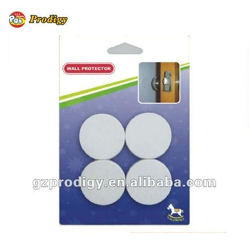 4pc Self Adhesive Prevents Holes on Wall Door Knob and wall shield Protector Round White