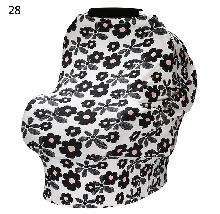 Custom Organic Stretchy Multi Use Car Seat Canopy Poncho Breastfeeding Baby Nursing Pillow Cover Scarf