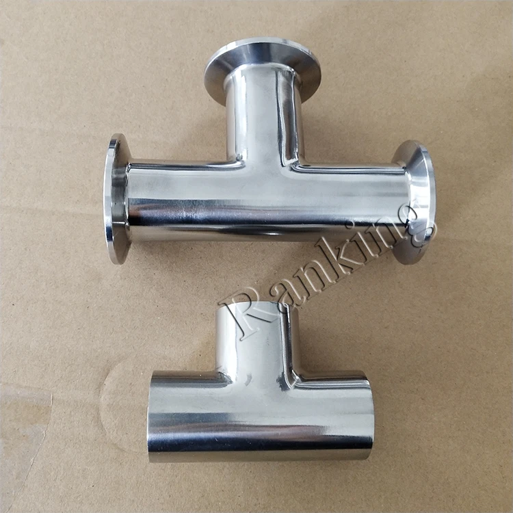 exported to Thailand SMS 2' 51mm OD 304 316L Stainless Steel Sanitary Equal Tee with Clamp connection