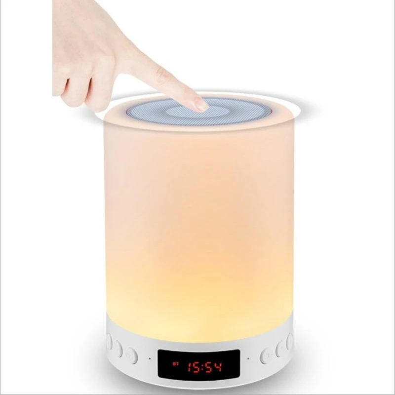 
Pat light alarm clock Blue tooth speaker colorful lights Blue tooth mini audio smart touch atmosphere 
