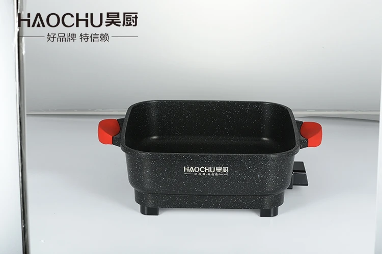 
CE Approve Home use Electric non stick pan 32*32*9.5cm Rectangular Aluminum wholesale cooking pot 