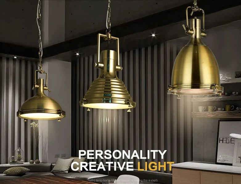 Simig lighting E27 holder Retro industrial creative design American metal loft pendant lamp for dining restaurant