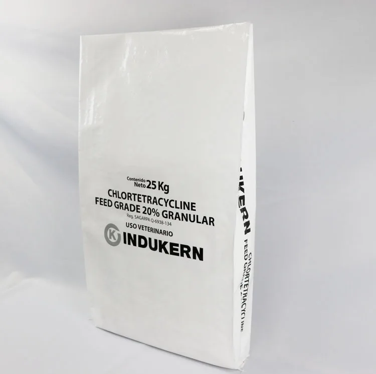 China manufacturer laminated polypropylene white pp woven feed bag,25kg 50kg feed sack, plastic woven feed bag