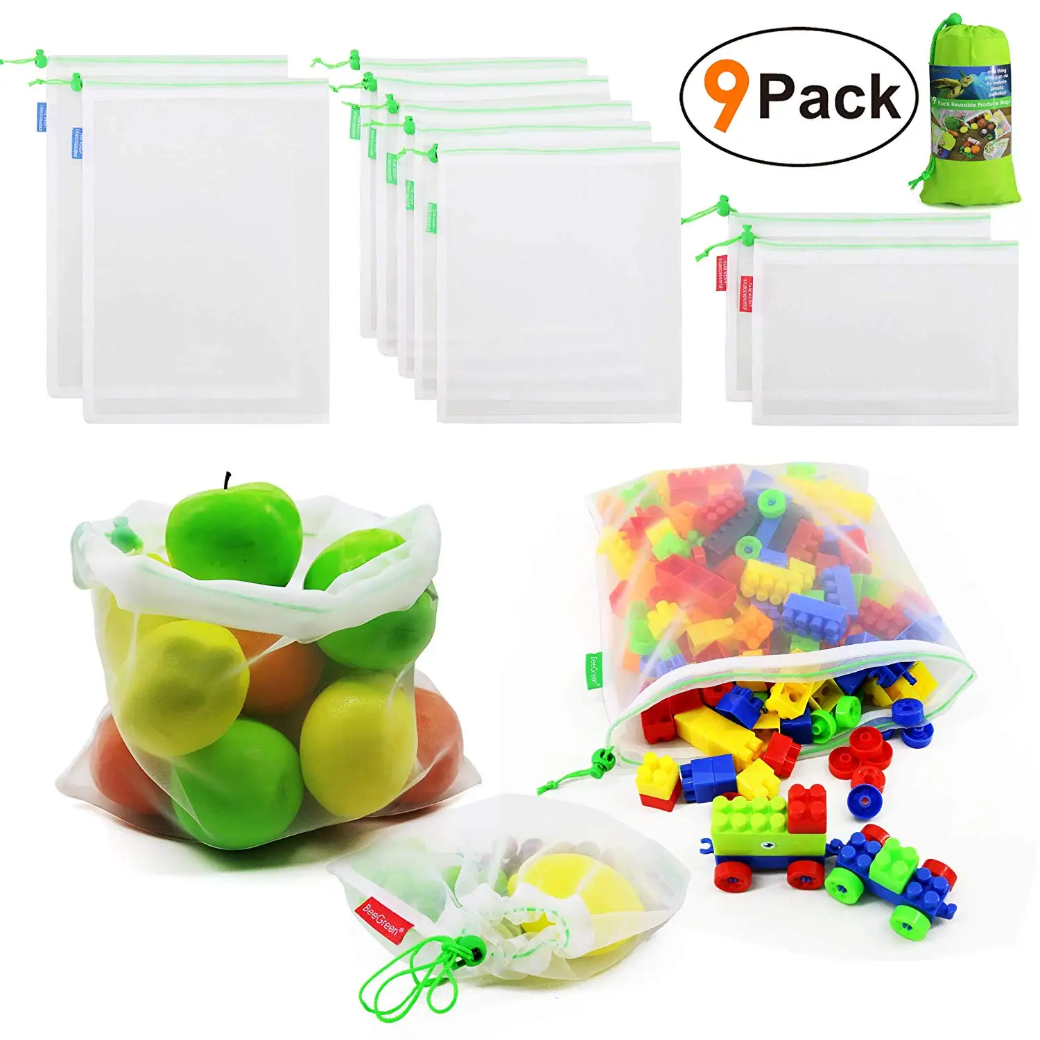 ECO FRIENDLY RECYCLED DRAWSTRING MESH BAG STRING SHOPPING WASHABLE NET PRODUCE REUSABLE RPET MESH BAGS FOR FRUITS AND VEGETABLES