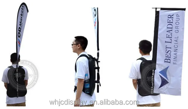 High Quality Walking Body Backpack Teardrop Banner Flag