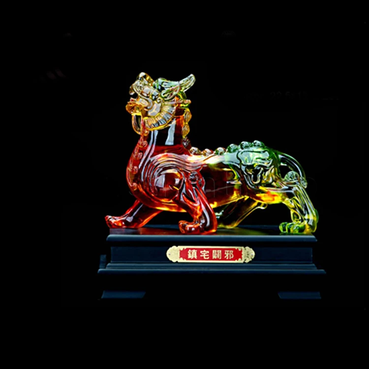 Chinese Fengshui Lucky Resin Animal Unicorn Statue