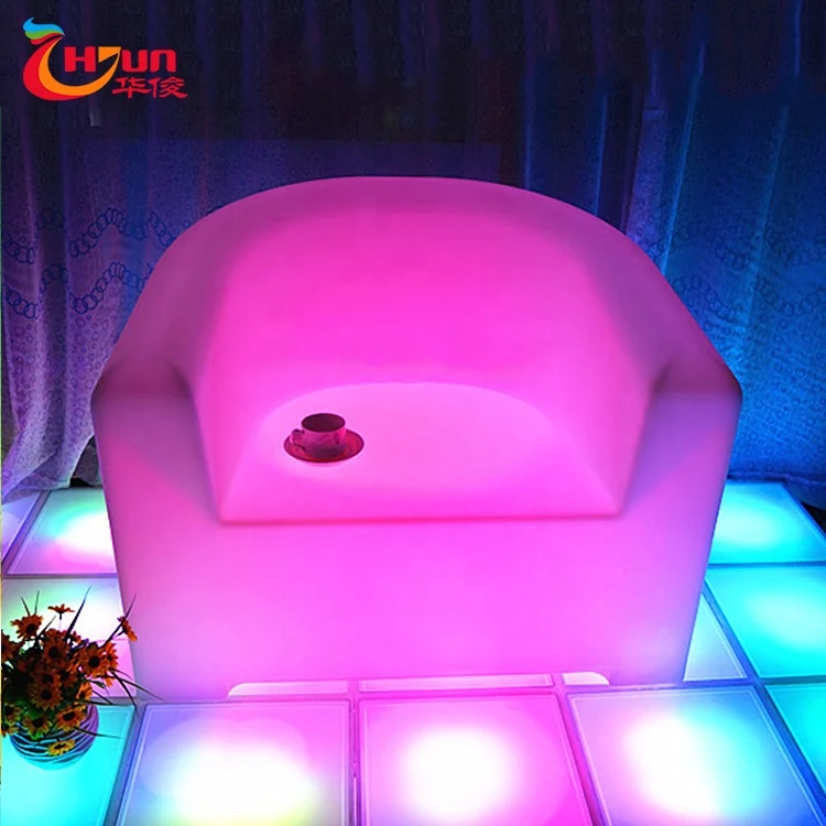 Luxury illuminated furniture sofa classic led sofa led bar nightclub sofa led furniture tables and chairs