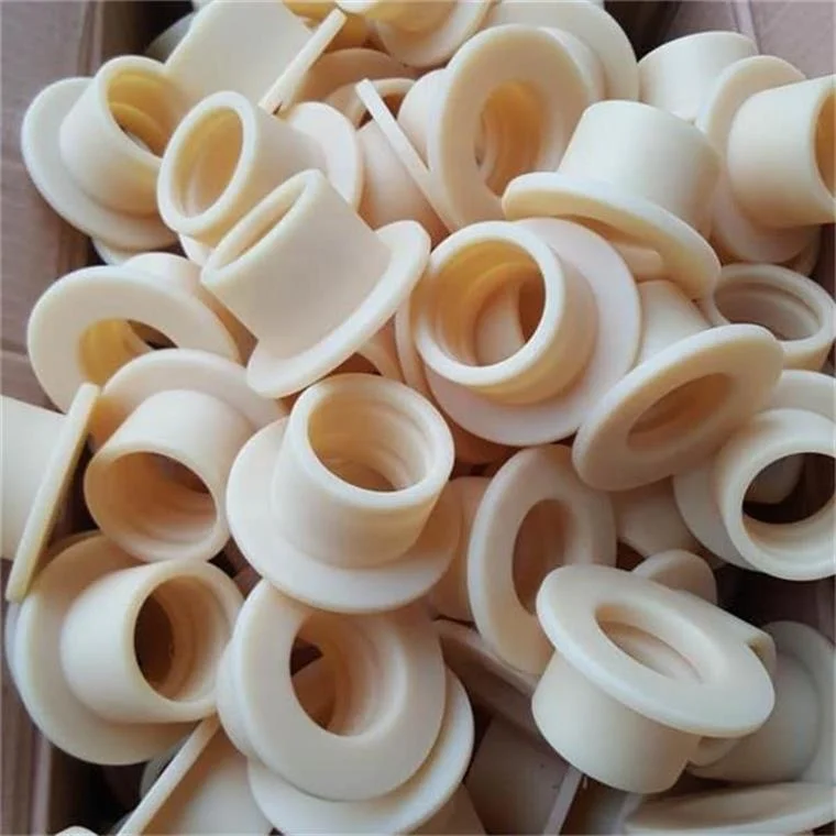Black plastic insulation flanges bush bearing PA6 nylon sleeves bushing acetal POM jacket bush slide bush washer