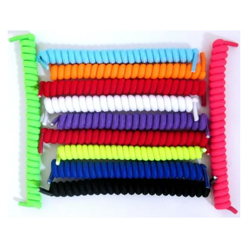 2021 Fuzhou YoYo Spiral Curly Elastic Shoelaces Round Elastic No Tie Shoelaces for Sale