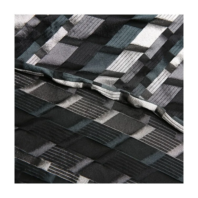 JBS5157N Wholesale china merchandise cheap polyester rolls knit spandex jacquard abstract line fabric