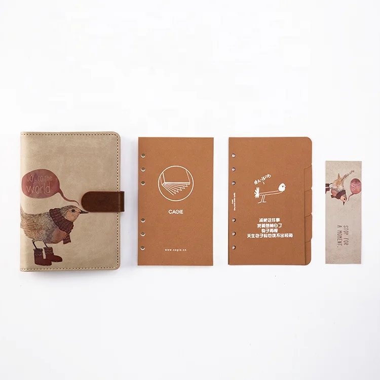 Special design widely used multipurpose a6 ring binder custom pocket notebook printing