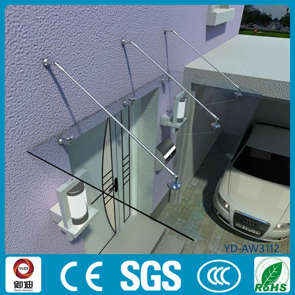 modern tempered glass awning designs