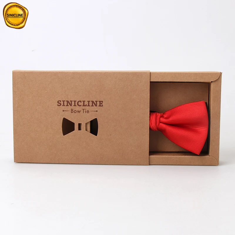 Sinicline Red Mens Bowtie Packaging Made Gift Custom packaging bow tie box