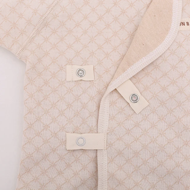 
Organic cotton jacquard stars print single breasted newborn baby sleeping clothing set 