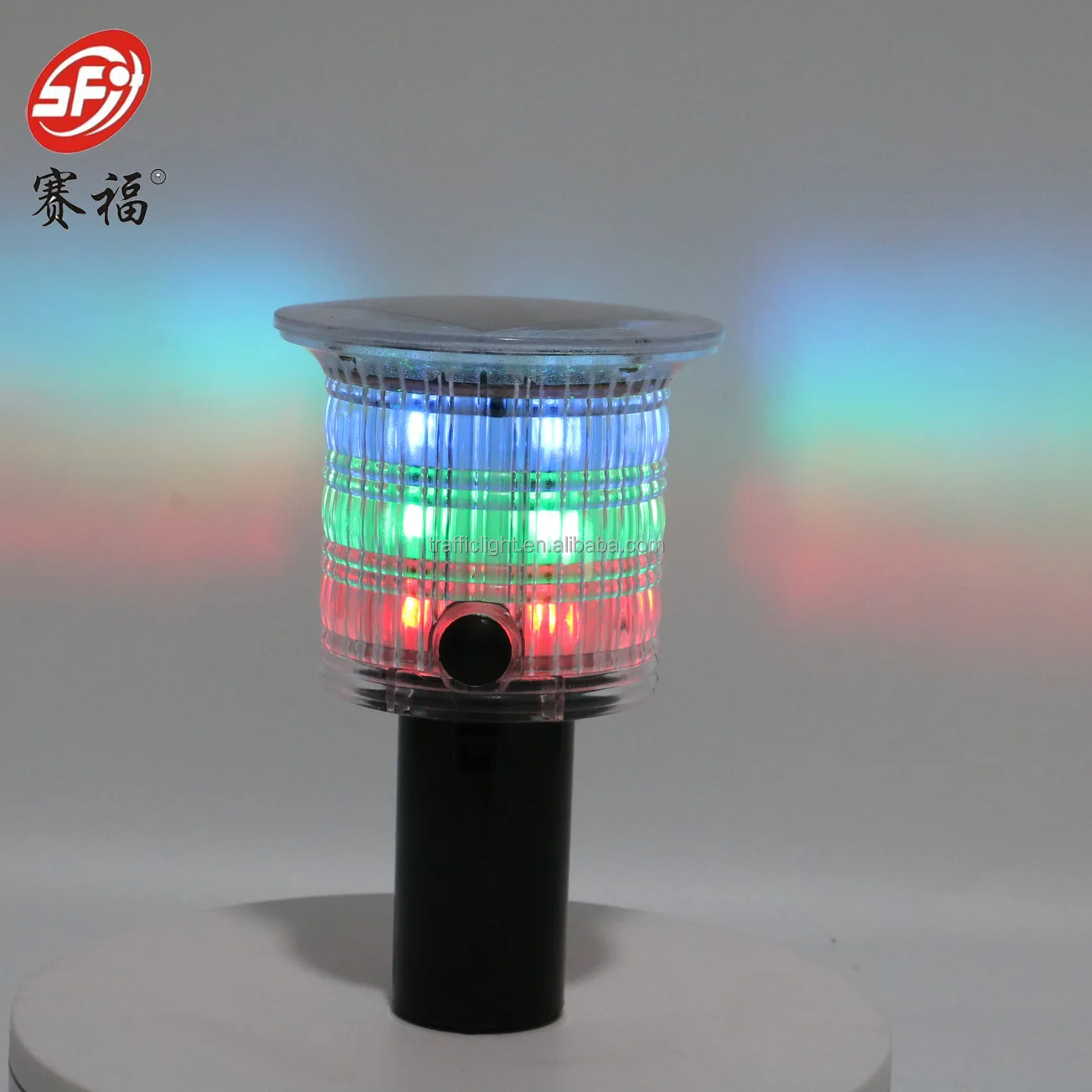 LED Solar Warning Light Flashing Red Traffic Indicator Light Barricade Lights