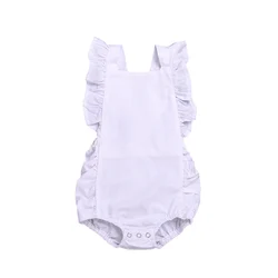 Baby Solid jumpsuit Toddler Girl sleeveless romper ruffle cloth for 0-2T