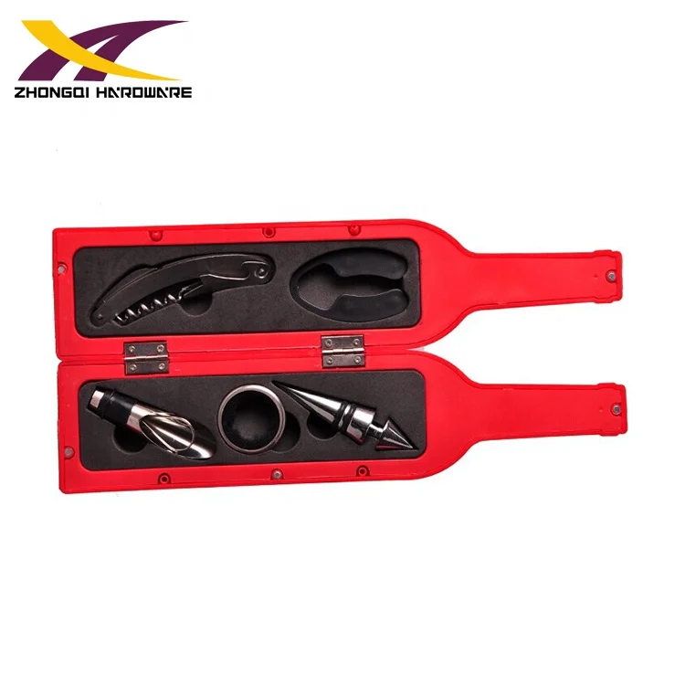 Dependable quality 5pcs ABS bottle shape case corkscrew wine gift set