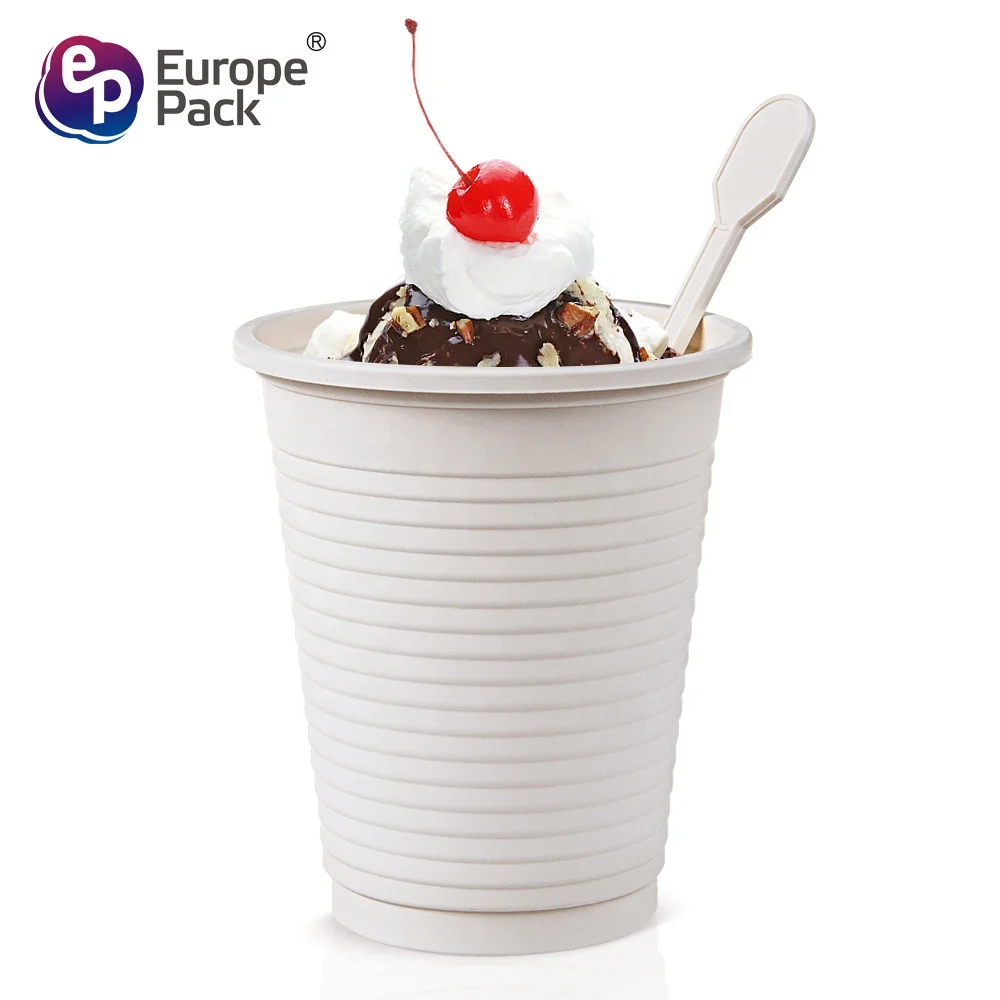 Wholesale biodegradable starch plastic long handle small tea honey coffee stirring mixing spoon