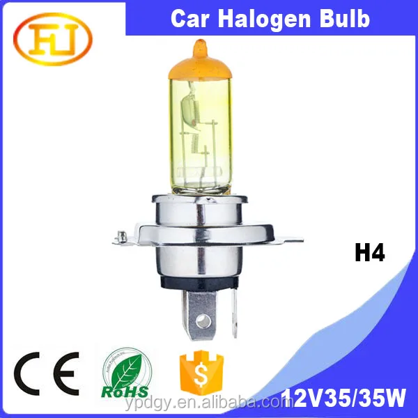 Желтая 12 в 35/35 Вт h4 галогенные лампы p43t галогенная лампа 35