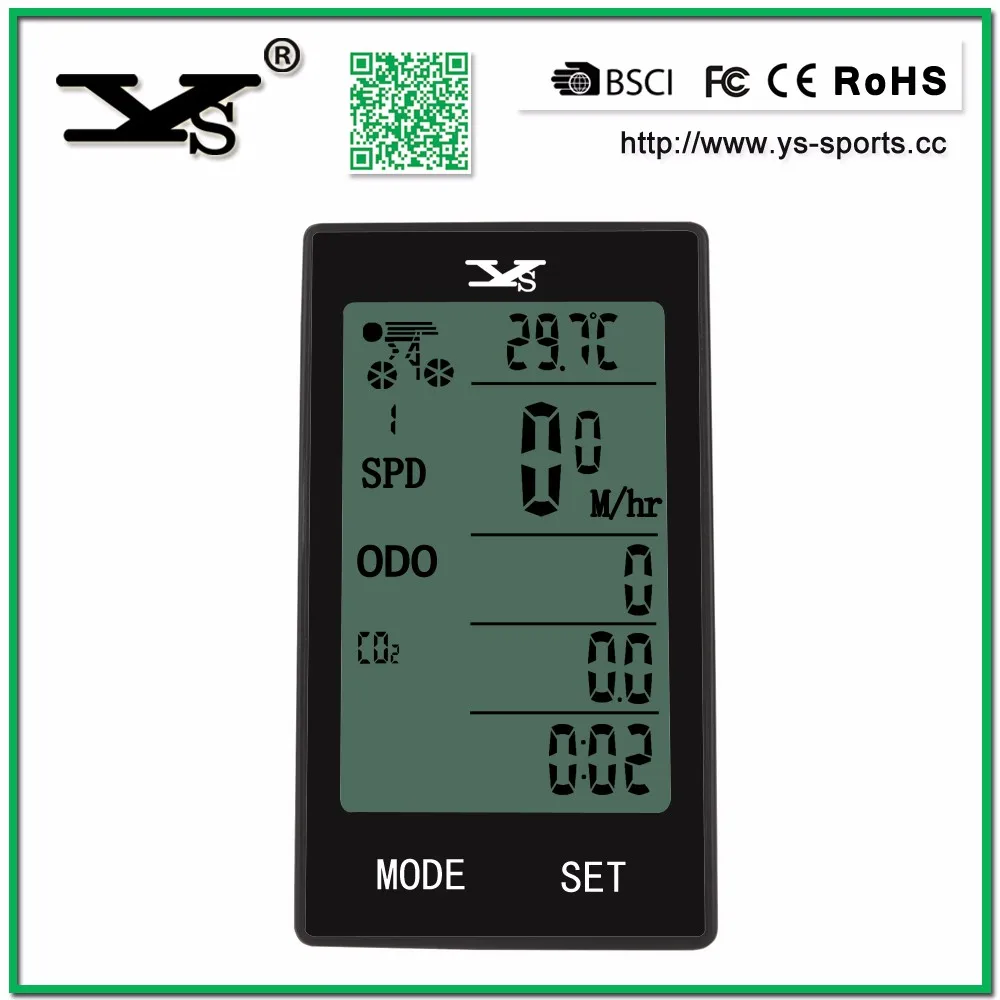 
YS-508A high quality wired waterproof big screen lcd bike bicycle computer 