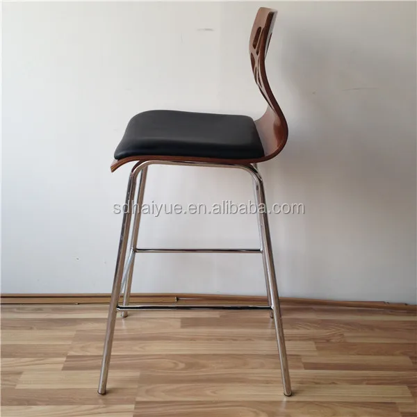 Metal Frame Black Plywood  Vinyl Seat Pub Bar Stools Chairs HY2009-2