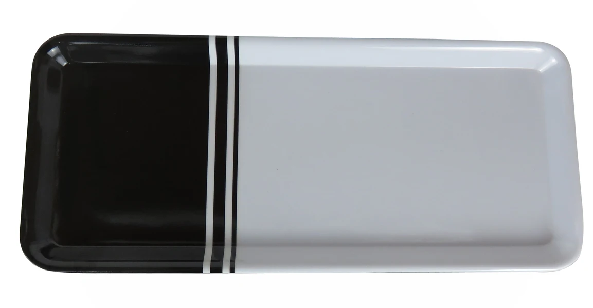 
melamine ware red and black twin color long plate 