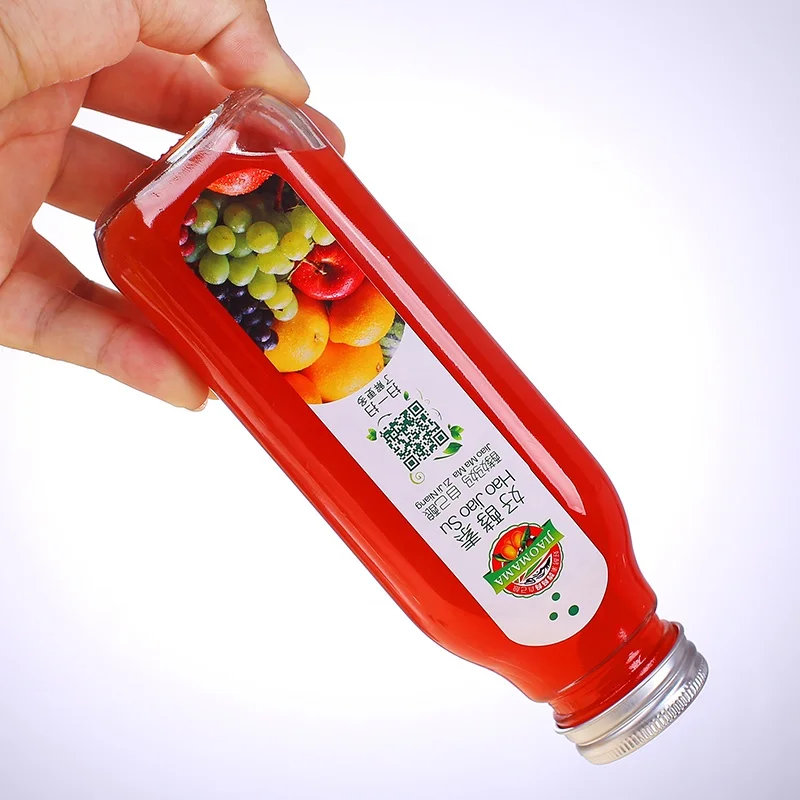 
300ml Coffee Glass Bottle Beverage Juice Milk Bottles With Logo Design And Screw Metal Lid 