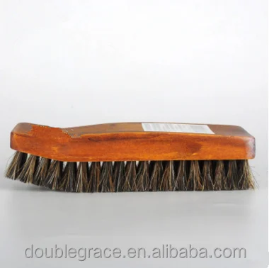 Maple Wooden Dance Shoe Polish Cleaning Shine Ship Type Brush High Quality Horsehair Shoe Brush
