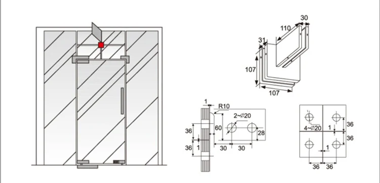 
Glass Door Clamp Patch Fitting ZJ-071 