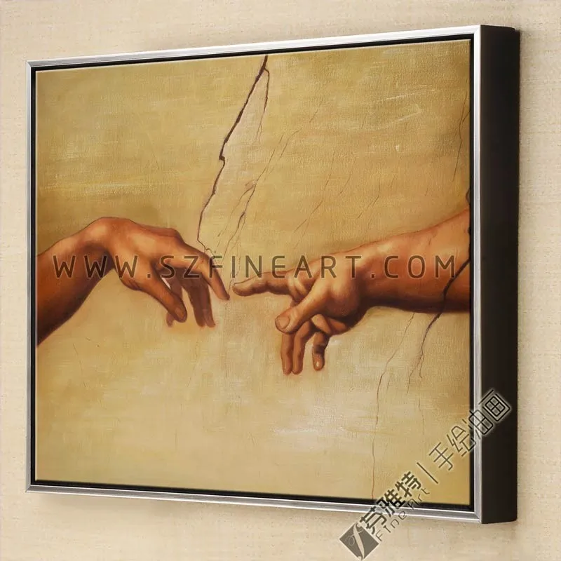 The Creation of Adam, 100% Handmade Classic Painting Canvas Reproduction of Michelangelo Buonarroti