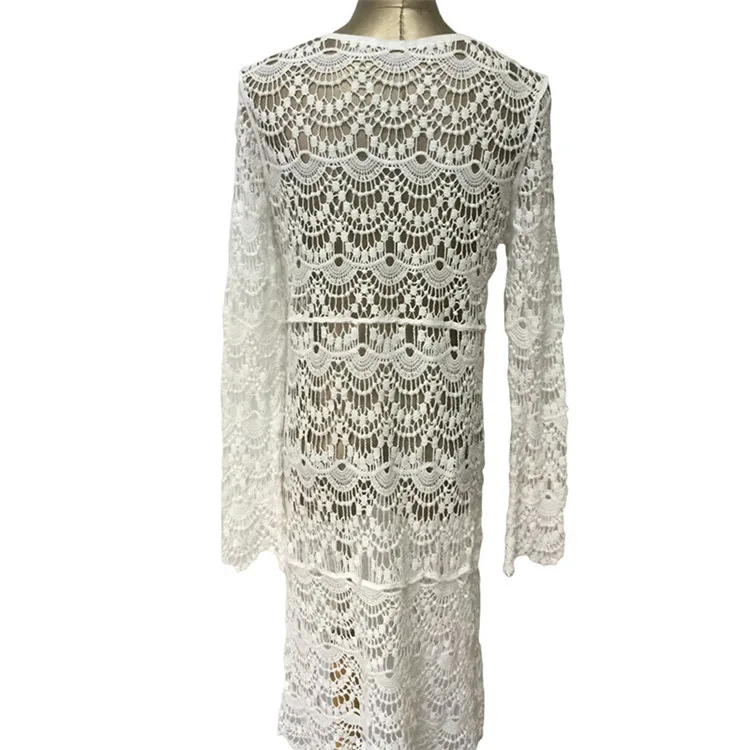 YOUME Sexy Beach Cover up Crochet White Swimwear Dress Ladies Bathing Suit Cover ups Beach Tunic Saida de Praia