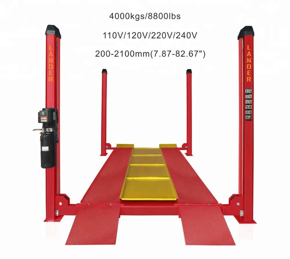 4T hydraulic 4 post car parking lift for sale
