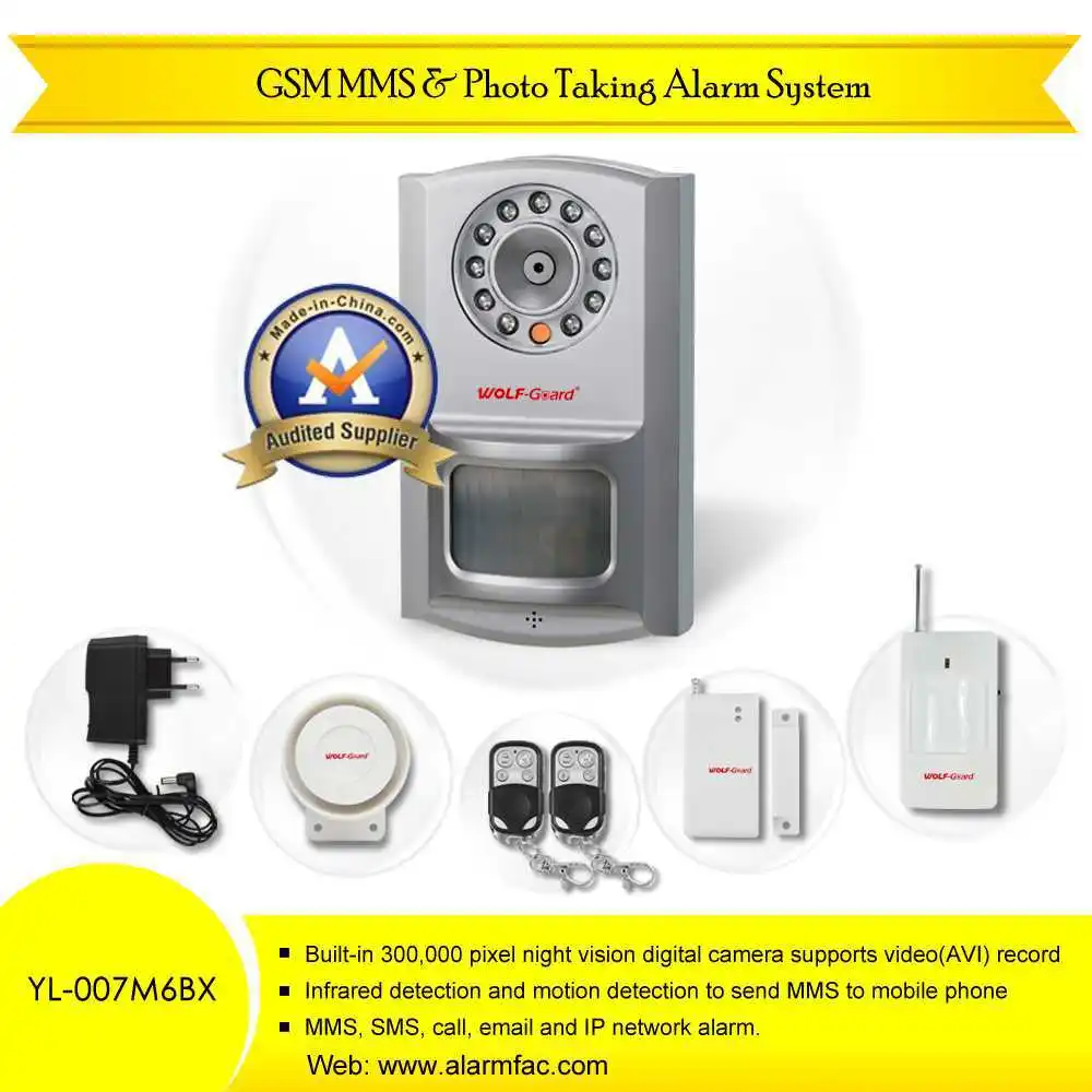 Cheap! China sale! GSM security fire alarm for home! Automatic notifications by call/SMS/MMS/E-mail