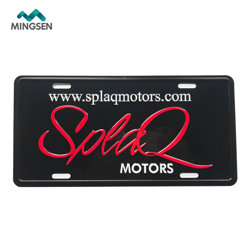 custom advertising aluminum decorative embossed car license plate