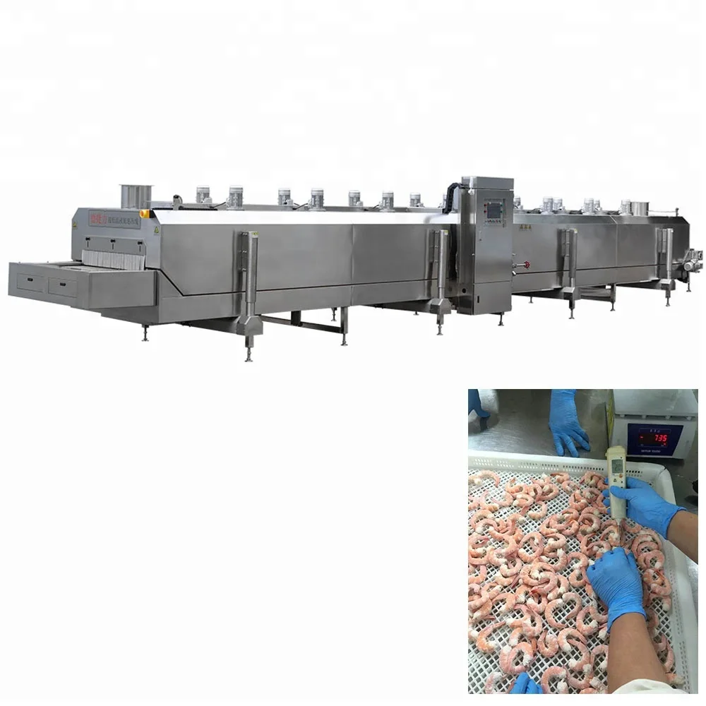 DJL liquid nitrogen tunnel freezer for lobster tail/quick freezing machine for crayfish tail /shrimp tail flash freezer