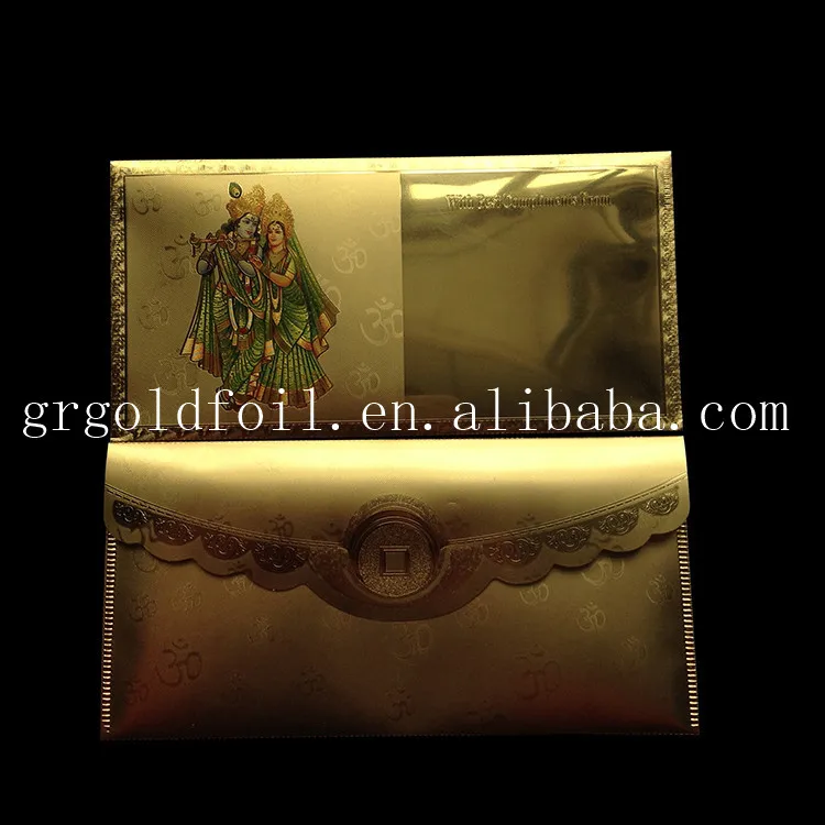 Hot sale factory direct price customized gold foil mini folding envelopes