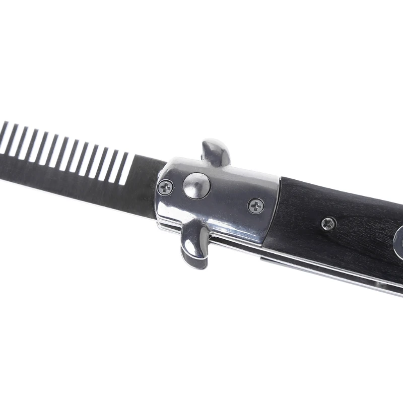 23cm Stainless Steel Pocket Hair Comb Brush Foldable Hair Styling Brush Tools Switchblade Spring 01# /02# /White Make Up
