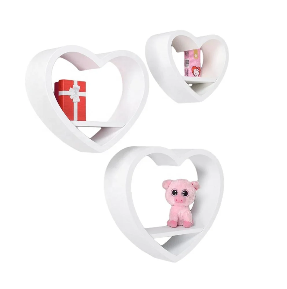 2017 set3 heart shape wall floating shelf
