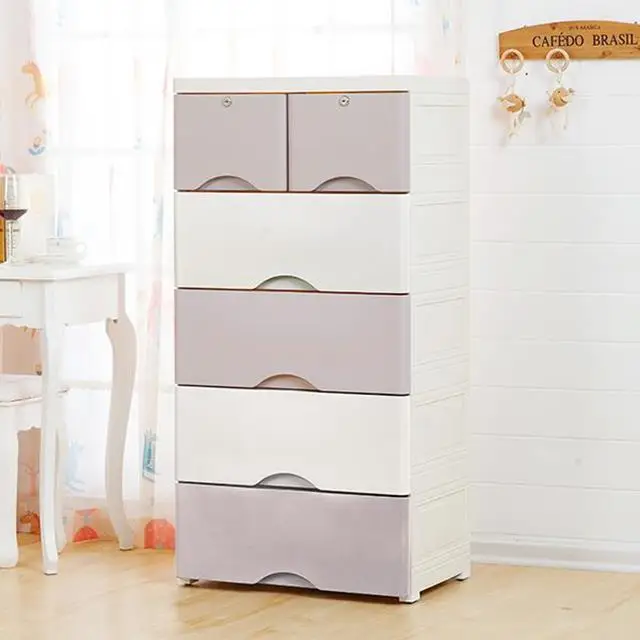 Large 3 5layer plastic storage drawers for clothes storage