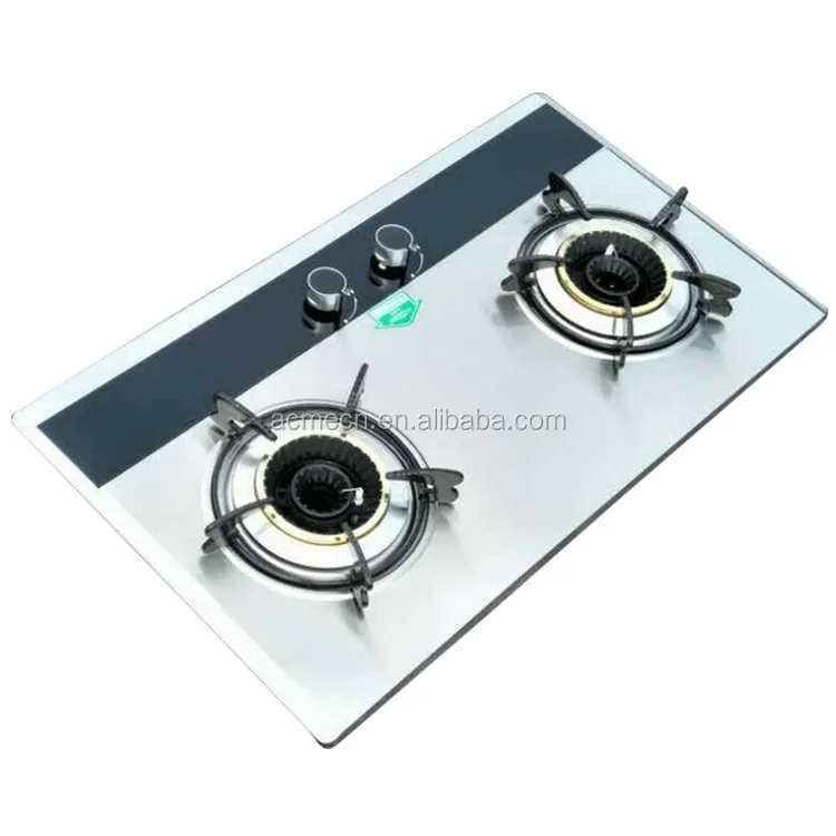 ACME new arrival stainless steel table Good 2 Burner electric panel Gas Cooker / gas Stove Oven