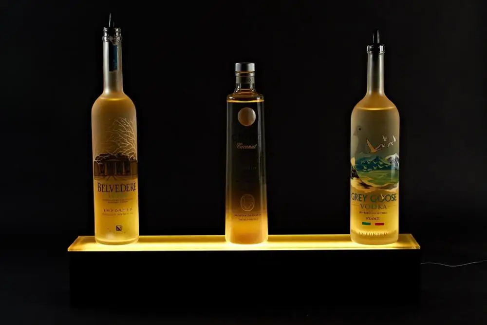 LED Lighted Bottle Display Shelf Liquor Wall Bar