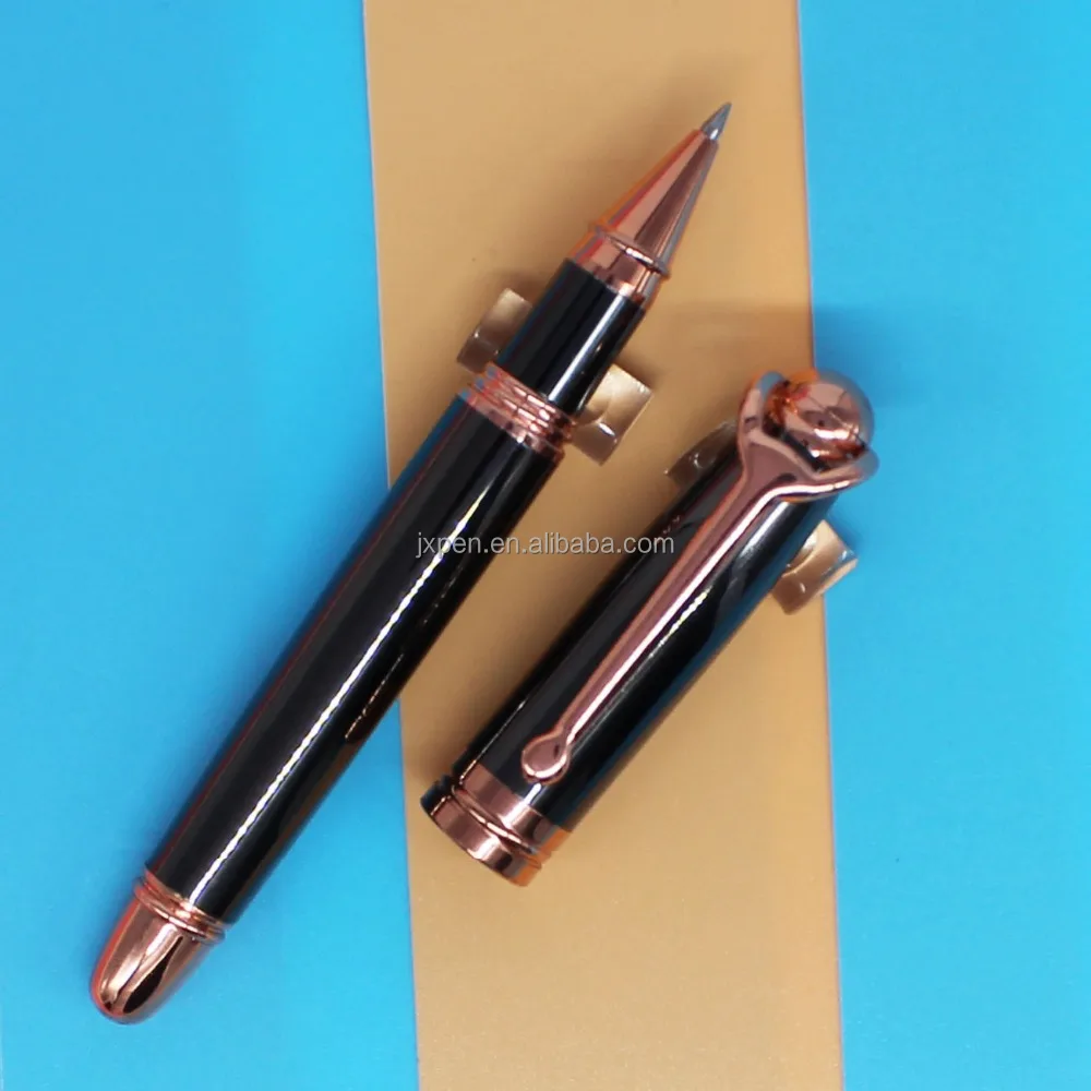 Wholesale alibaba business office gift heavy pen with private engraved logo rose gold metal roller ball pen