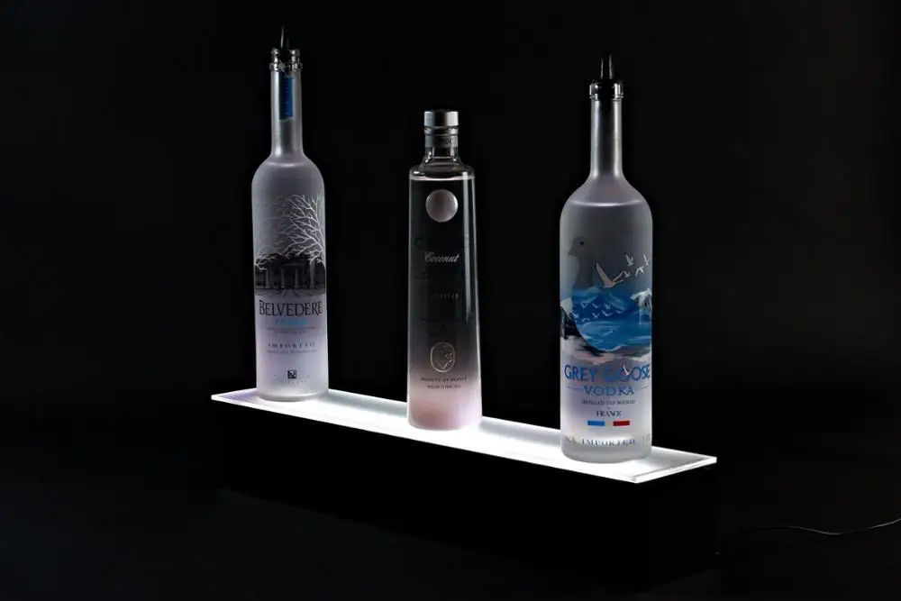 LED Lighted Bottle Display Shelf Liquor Wall Bar