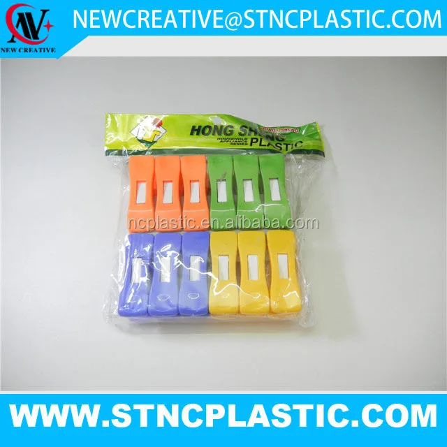 12pcs set Laundry Clothes Pins Large Spring New Colorful Clothespins Hook Laundry Clips Multipurpose Hangers Pegs