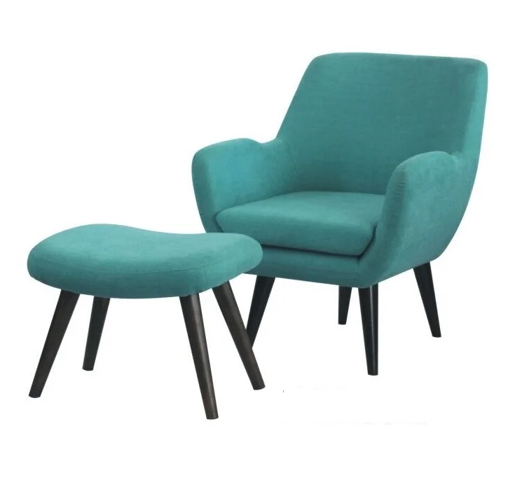 Wholesale Modern Design Lounge Armchair Relax Furniture Long Fabric Womb Chair With Ottoman