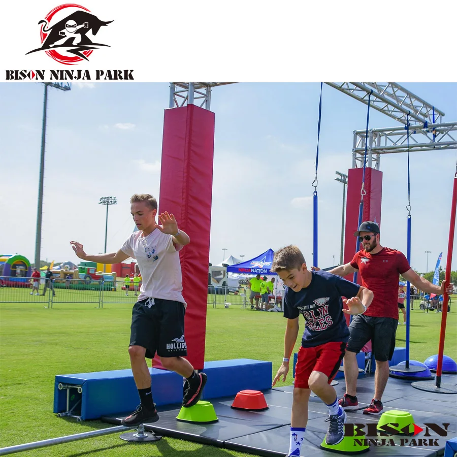 Outdoor kids ninja warrior inflatable park