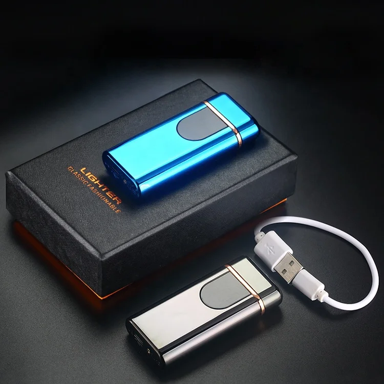 manufacture e cigarette cigar usb charging electronic plasma laser fashion lighter metal with logo windproof electric display